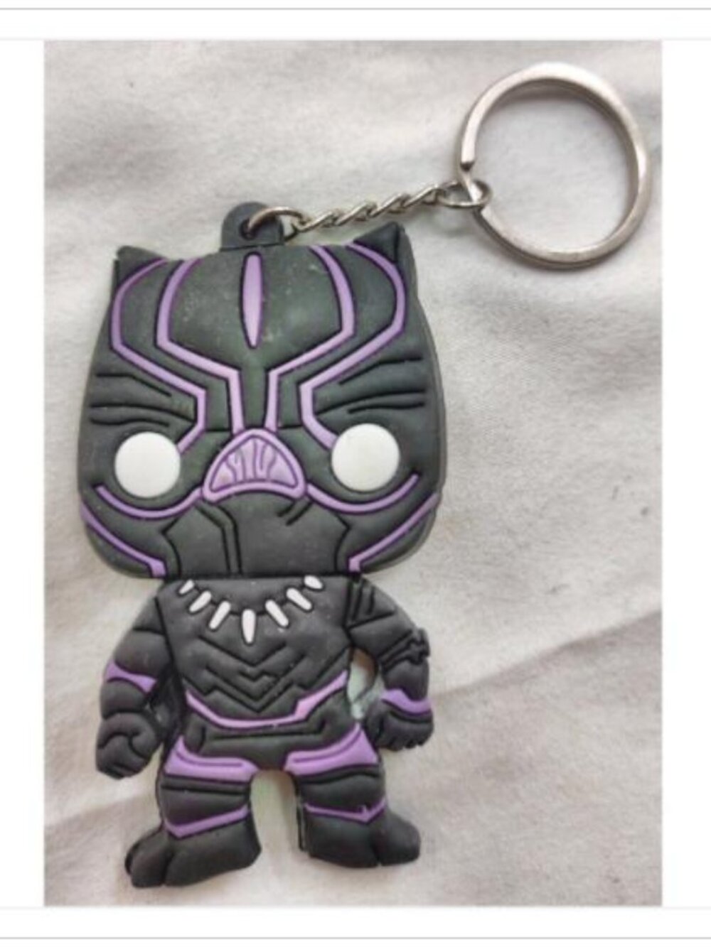Black Panther Marvel Funko Pocket Pop Rubber Keychain Purple Suit Figure No Box